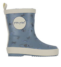 Pom Pom Rubber Boots - Sea AOP