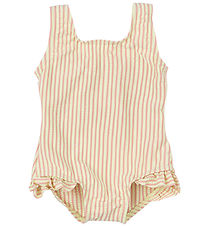 Petit Piao Swimsuit - Bow Tie - Bright Rose/White
