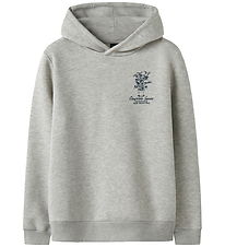 LMTD Hoodie - NlmKlant - Light Grey Melange/Pageant Blue
